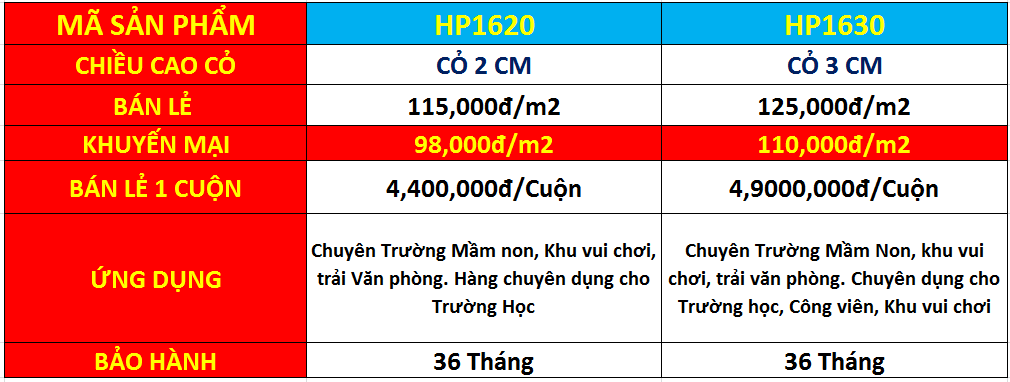 giá cỏ nhân tạo hàng trung cấp, mẫu HP16